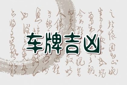 车牌吉凶看什么